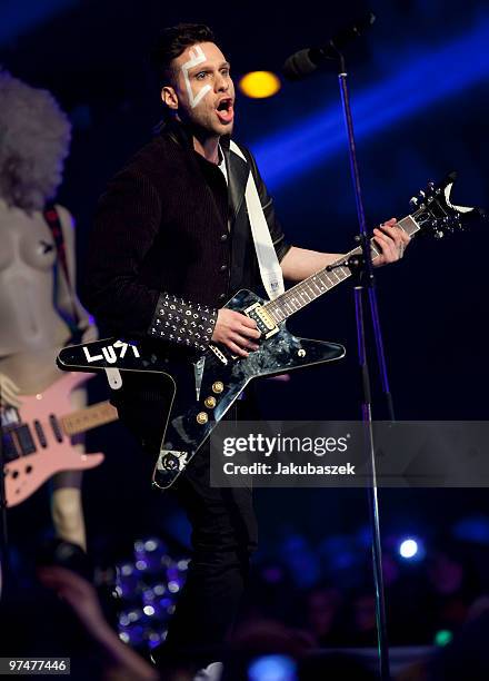 David Sobol of the band Betty Blitzkrieg performs live at ''The Dome 53'' concert event at the Velodrom on March 5, 2010 in Berlin, Germany.