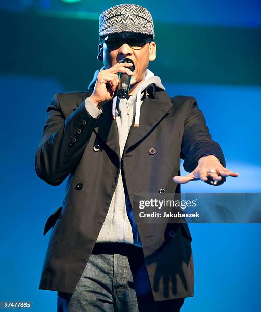 Singer Xavier Naidoo performs live at ''The Dome 53'' concert event at the Velodrom on March 5, 2010 in Berlin, Germany.