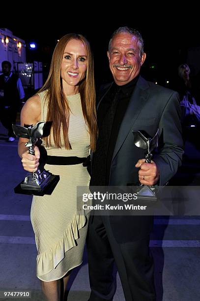 Producers Sarah Siegel-Magness and Gary Magness backstage at the 25th Film Independent's Spirit Awards held at Nokia Event Deck at L.A. Live on March...