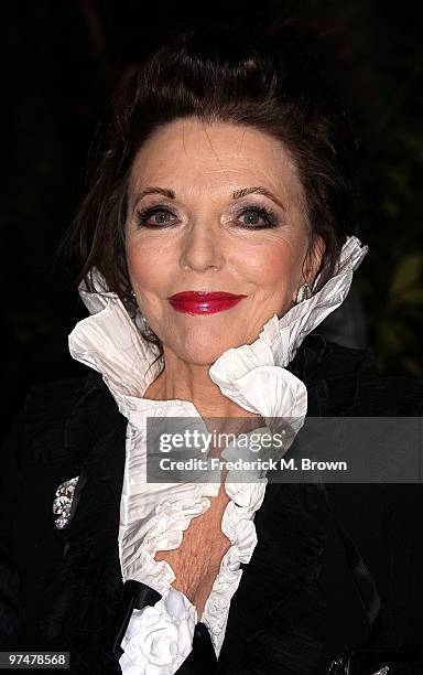 Actress Joan Collins attends the QVC Red Carpet Style event at the Four Seasons Hotel on March 5, 2010 in Beverly Hills, California.