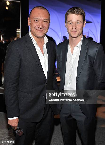 Creative Director of ELLE Magazine Joe Zee and actor Ben McKenzie attend the ELLE Green Room at the 25th Film Independent Spirit Awards held at Nokia...