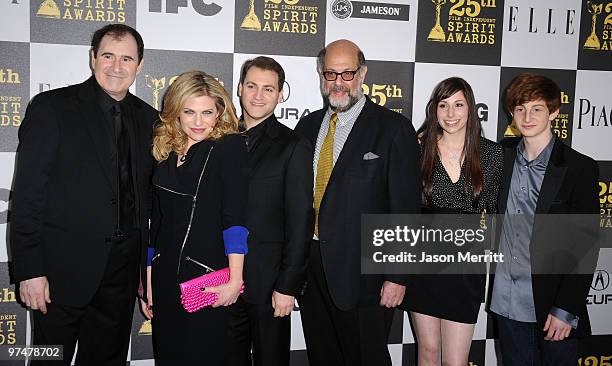 Actors Richard Kind, Sari Lennick, Michael Stuhlbarg, Fred Melamed, Jessica McManus and Aaron Wolf arrive at the 25th Film Independent's Spirit...