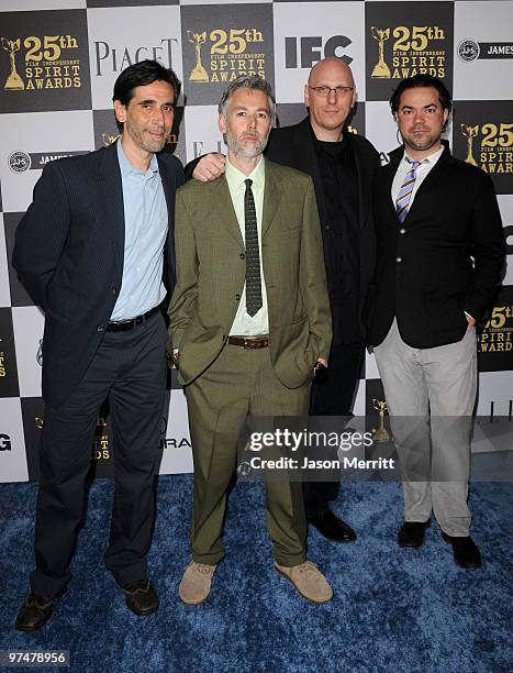 Screenwriter Alessandro Camon, musician/producer Adam Yauch, writer-director Oren Moverman and producer Lawrence Inglee arrive at the 25th Film...