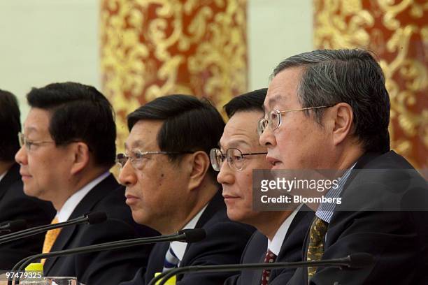 Chen Deming, minister of commerce for China, left, Zhang Ping, director of the Chinese National Development and Reform Commission , second left, Xie...