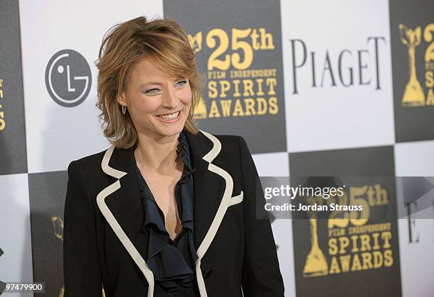 Actress Jodie Foster arrives at the 25th Film Independent Spirit Awards sponsored by Piaget held at Nokia Theatre L.A. Live on March 5, 2010 in Los...