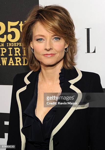 Jodie Foster arrives at the 25th Film Independent Spirit Awards held at Nokia Theatre L.A. Live on March 5, 2010 in Los Angeles, California.