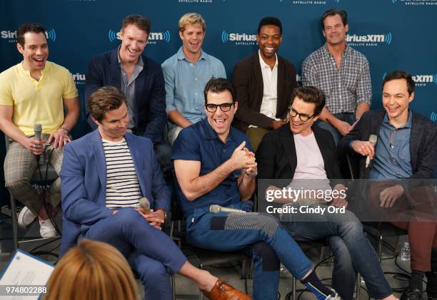 Actors Andrew Rannells, Zachary Quinto, Matt Bomer, Jim Parsons, Robin de Jesus, Brian Hutchison, Charlie Carver, Michael Benjamin Washington and Tuc...