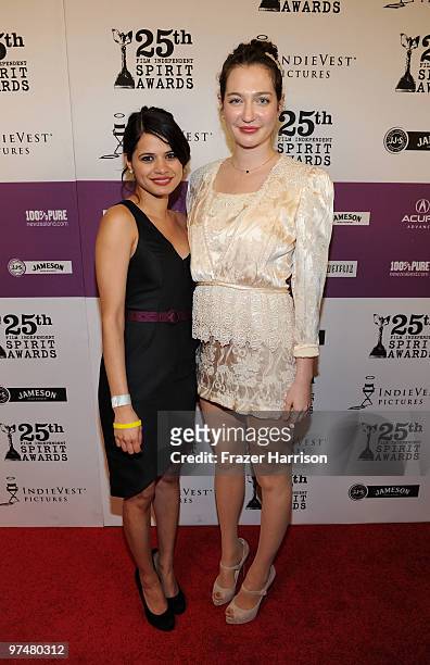 Actress Melonie Diaz and Director Jessica Manafort attend the 25th Film Independent Spirit Awards after party held at the Nokia Theatre L.A. Live on...
