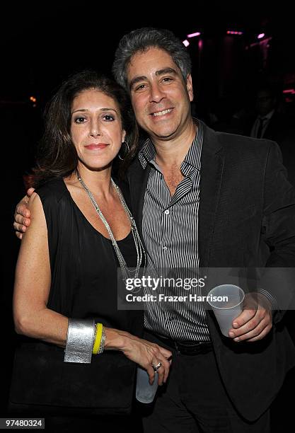 Overture Films' Danny Rossett and Sally Seraphim attend the 25th Film Independent Spirit Awards after party held at the Nokia Theatre L.A. Live on...