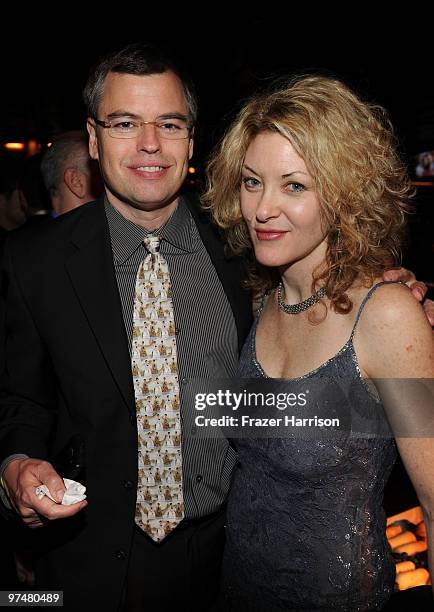 Roadside Attractions Eric d'Arbeloff and director Ondi Timoner attend the 25th Film Independent Spirit Awards after party held at the Nokia Theatre...