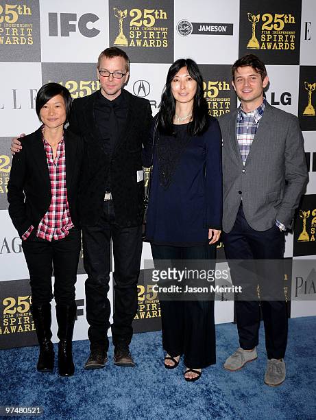 Filmmakers So Yong Kim, Bradley Rust Gray, Anne Misawa and Ben Howe arrive at the 25th Film Independent's Spirit Awards held at Nokia Event Deck at...