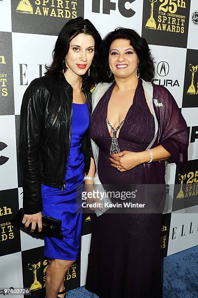 Actress Nisreen Faour and guest attend the 25th Film Independent Spirit Awards after party held at the Nokia Theatre L.A. Live on March 5, 2010 in...