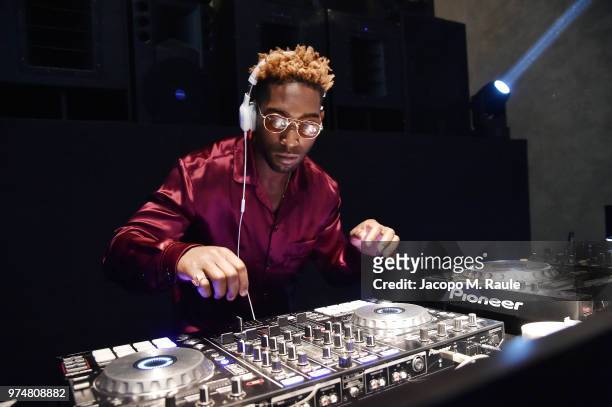 Tinie Tempah attends Montblanc cocktail party during the 94th Pitti Immagine Uomo on June 14, 2018 in Florence, Italy.