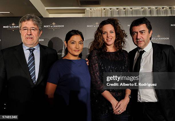 Producer Jose Maria Morales, actress Magaly Solier, director Claudia Llosa and producer Antonio Chavarrias attend the press conference for the Oscar...