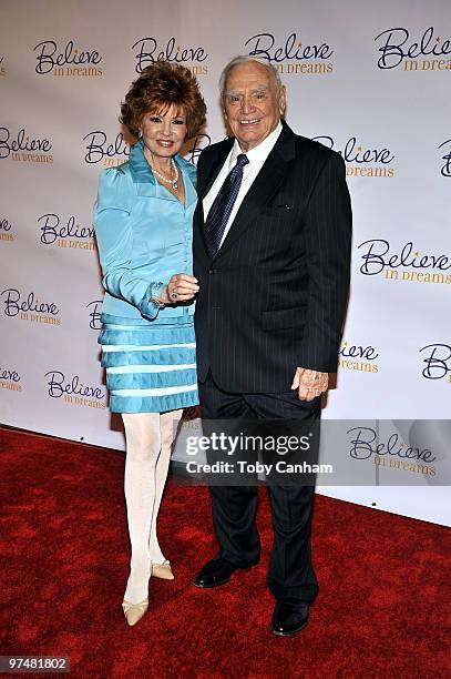 Tova and Ernest Borgnine pose for a picture at the Ernest Borgnine Pre-Oscar party at Universal Studios Hollywood on March 5, 2010 in Universal City,...