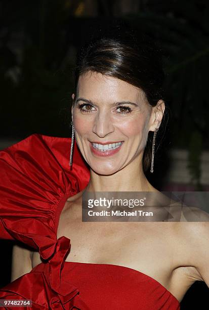 Perrey Reeves arrives to the QVC Celebrates Red Carpet Style held at Four Seasons Hotel on March 5, 2010 in Beverly Hills, California.