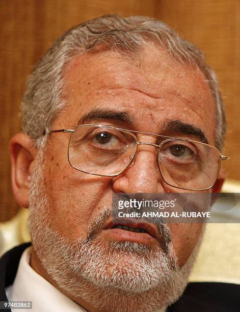 Iraqi Parliament Speaker Iyad al-Samarrai listens to a question during an interview with AFP on March 6, 2010. Samarrai, a powerful Sunni politician,...