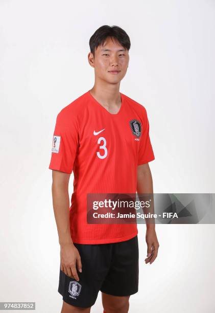 Jung Seung-Hyun of South Korea poses during the official FIFA World Cup 2018 portrait session at on June 14, 2018 in Saint Petersburg, Russia.