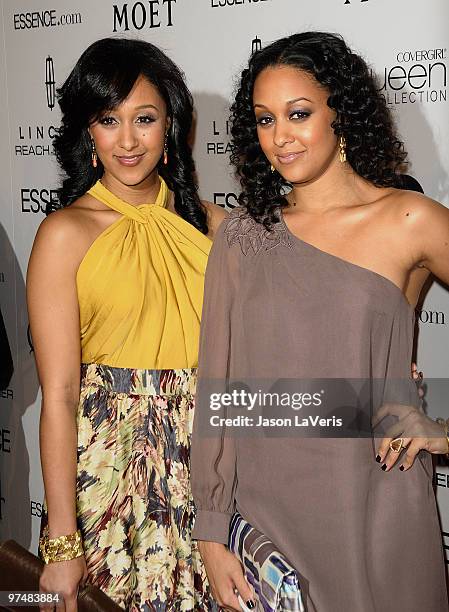 Actresses Tamera Mowry and Tia Mowry attend the 3rd annual Essence Black Women In Hollywood luncheon at Beverly Hills Hotel on March 4, 2010 in...