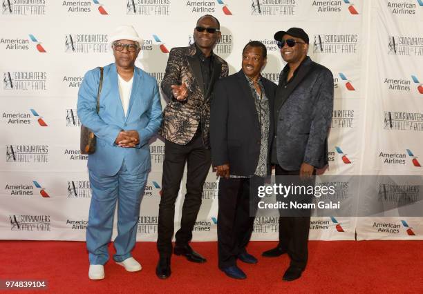 Dennis Thomas and Songwriters Hall of Fame Inductees George Brown, Robert Bell, and Ronald Bell attend the Songwriters Hall of Fame 49th Annual...