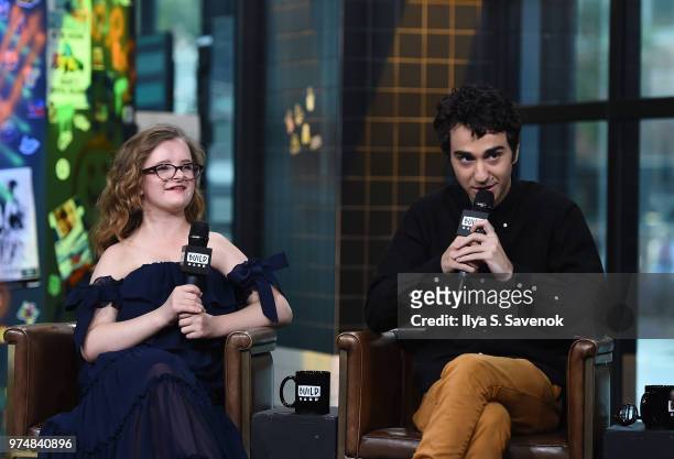 Actors Milly Shapiro and Alex Wolff visit Build Series to promote "Hereditary" at Build Studio on June 14, 2018 in New York City.