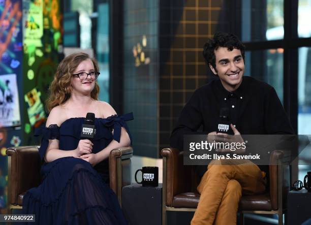 Actors Milly Shapiro and Alex Wolff visit Build Series to promote "Hereditary" at Build Studio on June 14, 2018 in New York City.