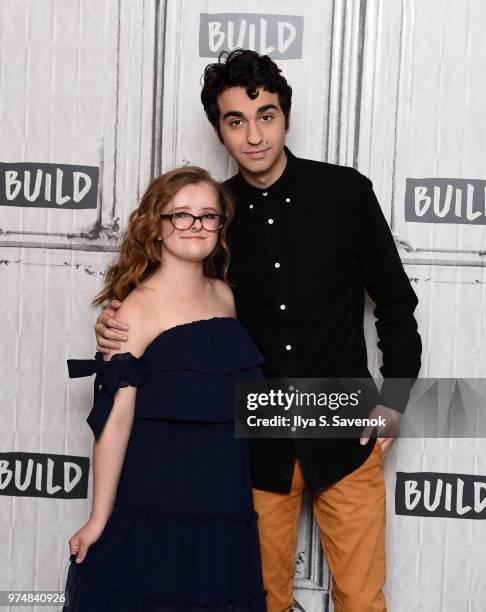 Actors Milly Shapiro and Alex Wolff visit Build Series to promote "Hereditary" at Build Studio on June 14, 2018 in New York City.