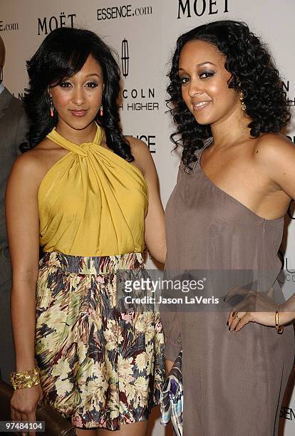 Actresses Tamera Mowry and Tia Mowry attend the 3rd annual Essence Black Women In Hollywood luncheon at Beverly Hills Hotel on March 4, 2010 in...