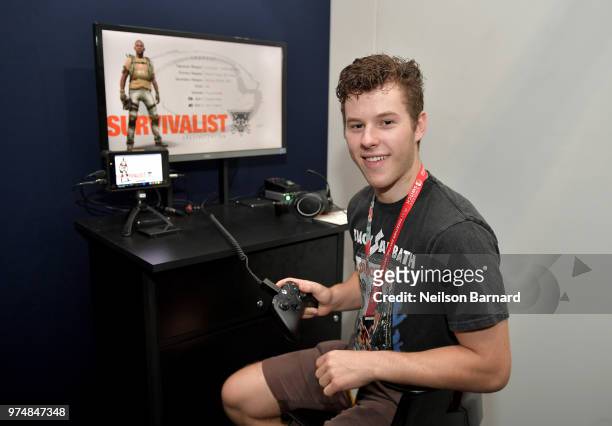 Nolan Gould playing Tom Clancy's The Division 2 during E3 2018 at Los Angeles Convention Center on June 14, 2018 in Los Angeles, California.