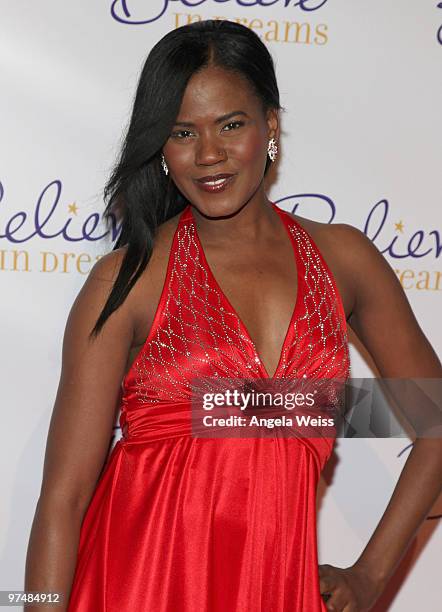 Actress Tangi Miller attends the 'Believe In Dreams' Pre-Oscar party hosted by Chandler Lutz and Ernest Borgnine at Universal Studios on March 5,...