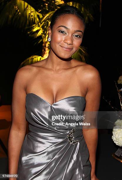 Actress Tatyana Ali attends the 'Believe In Dreams' Pre-Oscar party hosted by Chandler Lutz and Ernest Borgnine at Universal Studios on March 5, 2010...