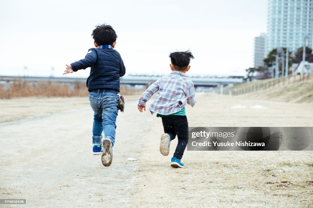 Running boys