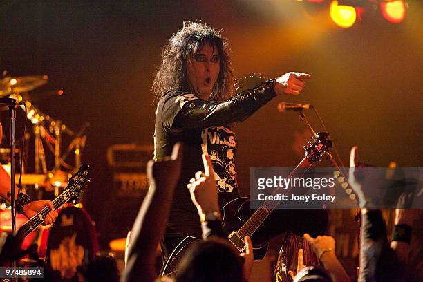 Blackie Lawless of W.A.S.P. Performs in front of a sold out crowd at the Alrosa Villa on March 5, 2010 in Columbus, Ohio.