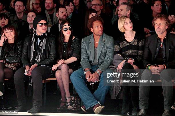 Lindsay Lohan, Gary Dourdan, Renzo Rosso and guest attend the Viktor & Rolf Ready to Wear show as part of the Paris Womenswear Fashion Week...