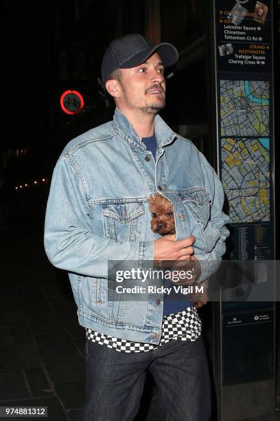 Orlando Bloom seen on a night out at J Sheekey restaurant after his performance in 'Killer Joe' on June 12, 2018 in London, England.