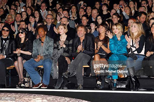 Lindsay Lohan, Gary Dourdan, Eva Kiccobono, Renzo Rosso, Ariana Alessi, Carolina Crescentini and Julie Gayet attends the Viktor & Rolf Ready to Wear...