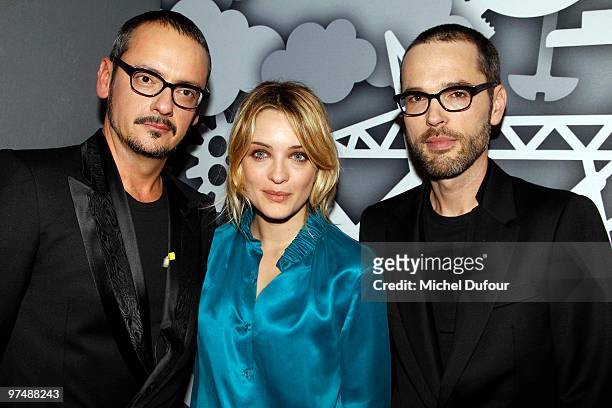 Carolina Crescentini and Viktor & Rolf attends the Viktor & Rolf Ready to Wear show as part of the Paris Womenswear Fashion Week Fall/Winter 2011 at...