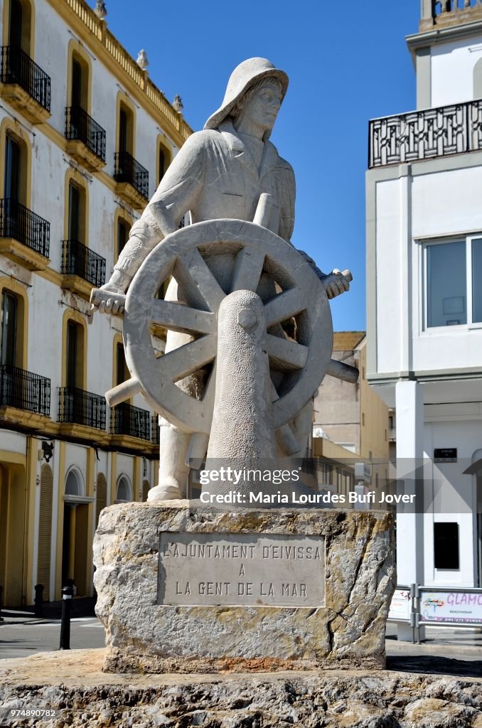 Statue in the port of ibiza