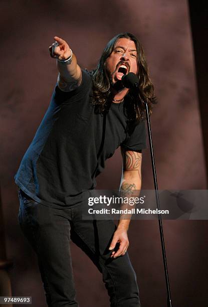 Musician Dave Grohl onstage at the 25th Film Independent Spirit Awards held at Nokia Theatre L.A. Live on March 5, 2010 in Los Angeles, California.