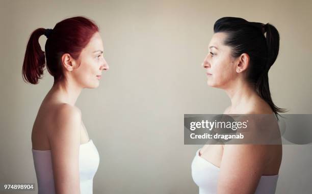 confrontation - side mirror stock pictures, royalty-free photos & images