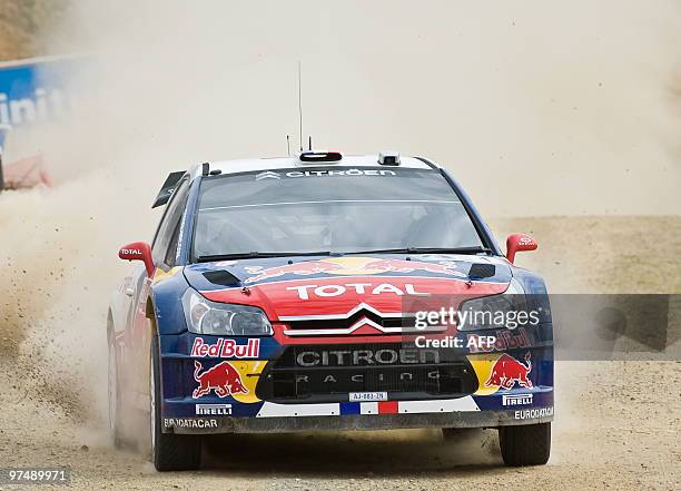 Sebastien Loeb of France drives his Citroen C4 during the second day of the 2010 FIA World Rally Championship in Leon, Guanajuato state, Mexico on...