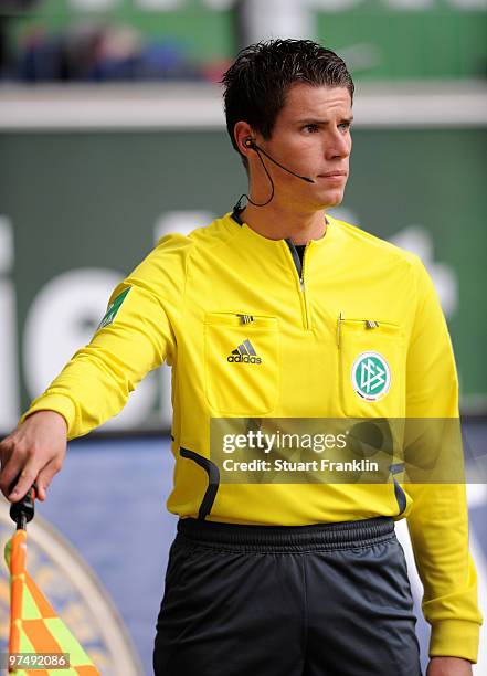 Referee Assistant Robert Kempter during the Bundesliga match between VfL Wolfsburg and VfL Bochum at Volkswagen Arena on March 6, 2010 in Wolfsburg,...