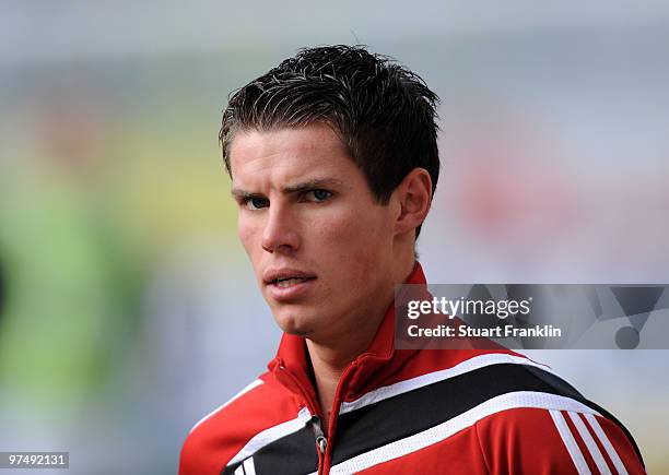 Referee Assistant Robert Kempter prior to the start of the Bundesliga match between VfL Wolfsburg and VfL Bochum at Volkswagen Arena on March 6, 2010...