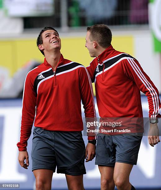 Referee Assistant Robert Kempter prior to the start of the Bundesliga match between VfL Wolfsburg and VfL Bochum at Volkswagen Arena on March 6, 2010...