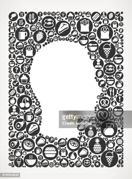 guy face food black and white icon background - black face vector stock illustrations