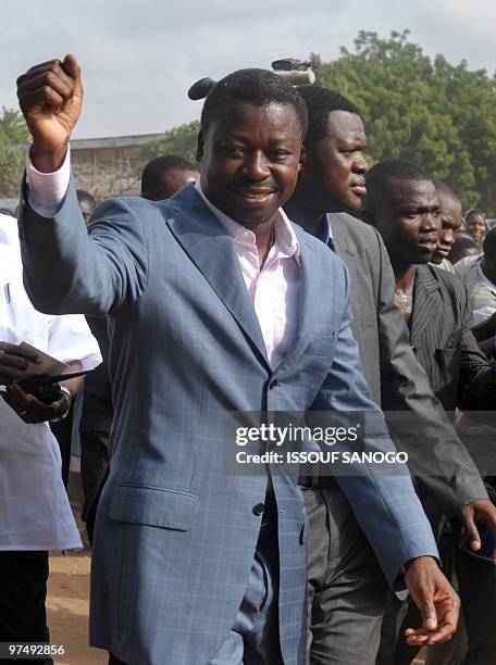 Picture taken on March 4, 2010 shows Togolese incumbent President Faure Gnassingbe, son of the late veteran dictator Gnassingbe Eyadema, and...