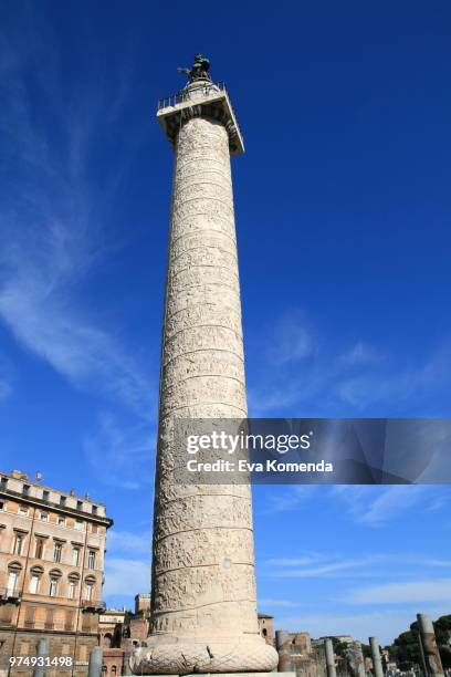 columna traiana - trajan's forum stock pictures, royalty-free photos & images