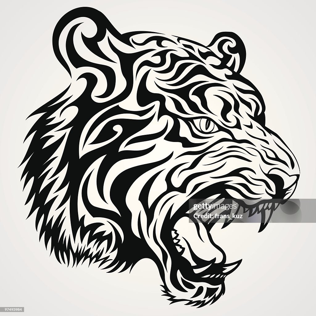 Tiger Face Tattoo High-Res Vector Graphic - Getty Images
