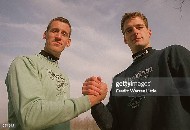 Dan Snow President of Oxford University and Kieran West the President of Cambridge University seen during the President's Challenge and Crew...