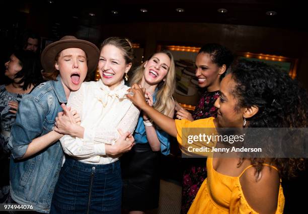 Actresses Jessica Keenan Wynn, Melissa Benoist, Stephanie Martignetti, Jessie Hooker-Bailey and Yasmeen Sulieman attend Melissa Benoist's opening...